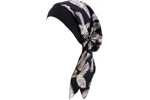 LIUPUUDLY Chemo Kopftuch Damen Mode Florales Turban Mütze Schlafmütze kopfbedeckung für Krebs Haarverlust