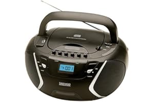 DAEWOO INTERNATIONAL Daewoo Radio CD con Cassette DBU-51 | Reproductor de CD y USB | Mini Cadena de Música | MP3 | Color Negro