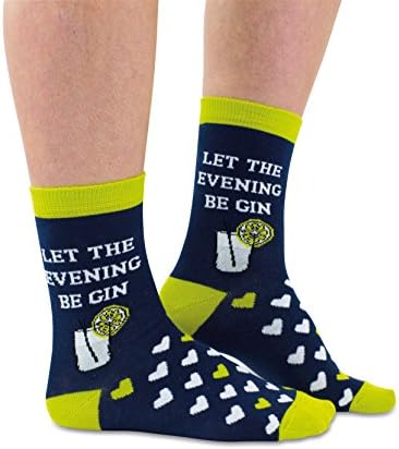 Cockney Spaniel Let the Evening Be Gin Ladies Socks UK 4-8 EUR 37-42 US 6.5- 10.5