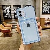 iPhone 13-14 Uyumlu L&uuml;x Kartlıklı Şeffaf Telefon Kılıfı (Mavi)