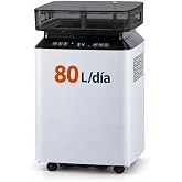 Kalopsia Industrial Electric Moisture Dehumidifiers: 80L/Day Large Capacity 170㎡ Dehumidifier with Powerful Pump Portable Com
