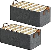 Wardrobe Organizer for Storage with Steel Frame | Rectangle Fabric Storage Boxes for Clothes | Cloth Organizer Bins with Hand