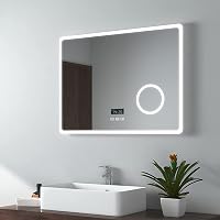 EMKE LED Bathroom Mirror Illuminated Wall Bluetooth Mirror 800 x 600mm ...