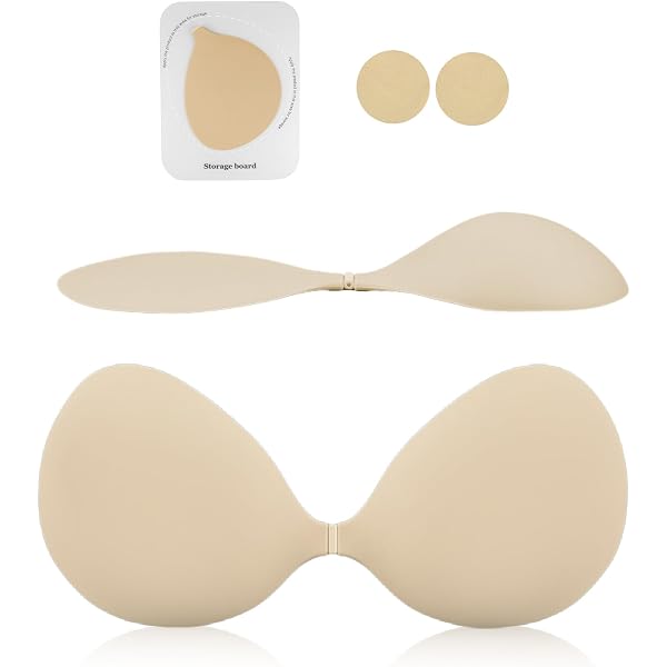 Flintronic Soutien-Gorge Adhésif Invisible Dos Nu - 3 Paires Soutiens-Gorge Sans Bretelles Push-Up Réutilisables Pour Robes De Soirée Et Mariée