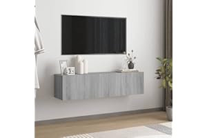 homiuse Mueble Pared TV Madera contrachapada Gris Sonoma 120x30x30 cm Muebles De Salon Mueble TV Suspendido Mueble Salon Muebles TV Muebles De Salon TV Mesa Television Mueble TV Estrecho