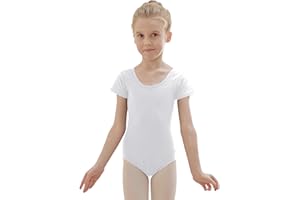 zffriction Body da Danza Balletto per Bambina Donne Maniche Corte Leotard Balletto Body Ginnastica con Cotone Taglia 100-170 per Ragazze e Donne
