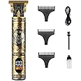 SURKER SK-992A Professional Digital Display Zero Gapped Pro Li Outliner Rechargeable Electric Cordless Hair Clipper Grooming Kit T-Blade Close Cutting 0mm Bald Head Clipper 120 min Runtime, GOLD A