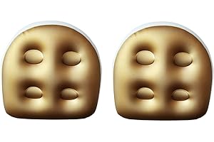 BEENLE-ICEY 2 Pack Hot Tub Booster Seat Cushion Inflatable Bathtub Massage Cushion Soft Back Support Bath Spa Pad with 4 Suction Cups for Adults Kids Elderly (Gold)