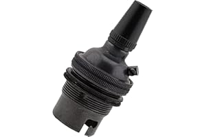 ART DECO EMPORIUM 1 Pack Traditional Earthed Solid Brass Lampholder with Shade Retaining Ring and Metal Cord Grip | Bronze Finish - no lacquer| B22|B22D | Bayonet Cap