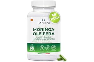 Bandini® Moringa Oleifera Pura – Complemento natural rico en Vitaminas, Minerales, Antioxidantes y Proteínas – Superfood para la energía y el bienestar – 90 cápsulas veganas de Alta dosis - Sin OGM