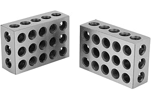 Vikye 2Pcs 23 Holes Clamping Block, 25x50x75mm Blocks Milling Parallel Clamping Block Milling Machine Accessories, Milling Block