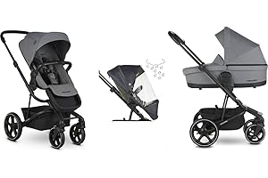 Easywalker Harvey³ Lot d'avantage: poussette, nacelle, et housses de pluie - Couleur Fossil Grey