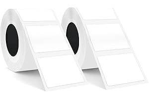 SUPVAN KATASYMBOL T50M Pro Impermeabilización Térmica Etiquetas Adhesivas, 2 Rollos, 30 mm x 40 mm, 250 Uds/Rollo, Negro sobre Blanco