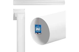 KOTARBAU® - Tubo di ventilazione tondo in PVC, 1000 mm di lunghezza e 100 mm di diametro, colore bianco