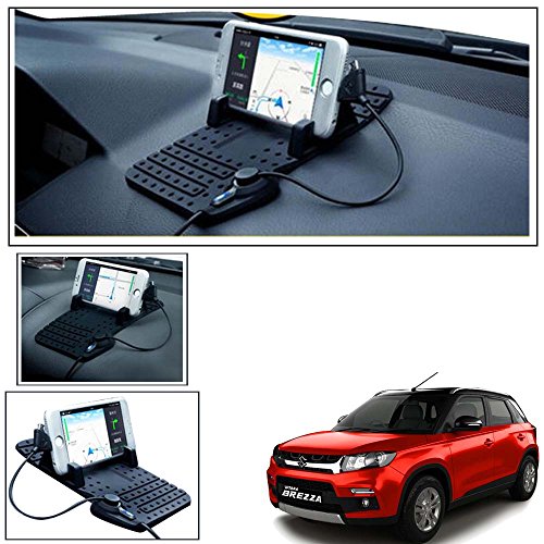 Vheelocityin Car Mobile Holder Pad with Charger Car Cradle with Fast Charging for Maruti Suzuki Vitara Brezza