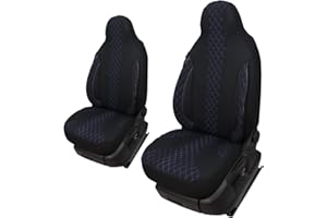 BREMER SITZBEZÜGE WPL406 - Housses de siège pour Camping-Car, Caravane, hymer Ducato, Accessoires de Camping-Car, Lot de 2 Housses avec accoudoirs en Noir/Bleu