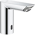 GROHE Bau Cosmopolitan E - Infrared Sensor Touchless Basin Mixer Tap without Mixing Device (Water Saving Technology, Battery Powered, 7 Pre-Set Programs, Tails 3/8 Inch), Size 123 mm, Chrome, 36452000