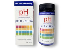 YANZEO Kit de 200 tiras reactivas de pH, aplicación universal (pH0-14), test de pH sensible para saliva y orina