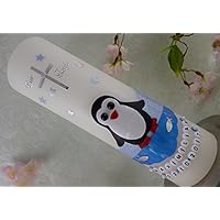 Taufkerze Pinguin schwarz weiß Taufkerze Junge Mädchen Taufkerzen Tiere 250/70 mm mit Name und Datum