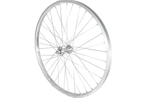 ROVVA Roue 24" VTT Avant Jante ALU Simple PAROI Argent Frein Patin MOYEU ALU ECROUS