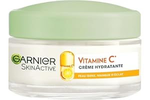 GARNIER Skin Active - Crème Hydratante Bio - Hydratation & Éclat - Nourrit, Lisse & Illumine Le Teint - Vitamine C & Agrumes - Vegan & Cruelty Free - Peaux Ternes En Manque D'Éclat - 50 ml