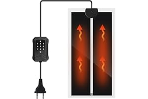 Nobleza Tappetino Riscaldante per Rettili 10 Livelli Temperatura, 7W Piastra Termica per Terrari, 28x15cm Auto-Riscaldamento Termostato per Tartarughe/Gecko/Serpenti/Anfibi/Lucertole