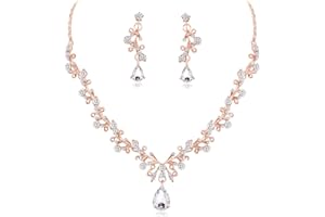 Loutade Jewellery Sets for Women, Crystal Necklace & Drop Earring Sets, Bridal Jewellery Set with Crystal, Wedding Jewellery Set for Bride Bridesmaid, Women's Jewellery Set for Party Wedding Festival