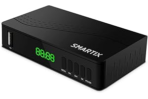Atlantis SMARTIX DH17 Decoder Digitale Terrestre DVB T2 HEVC H.265 mpeg2/mpeg4 H264 Media Player Porta USB. HDMI e SCART Telecomando Learning, Main 10, Nero