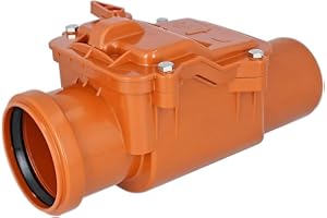 MD technic Rückstauverschluss DN75 orange mit Rückstauklappe & Notsperre – Rückschlagventil für Abwasser, nagetiersicher, mit Edelstahleinlage, Geruchsstopp – Außenbereich