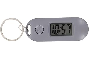 Toddmomy Portachiavi orologio da tasca portachiavi orologio digitale in plastica pendente per orologio portatile elettronico bianco