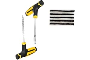 ZAHRRAMARI Kit antipinchazos para coches con 5 mechas, 1 herramienta en T en espiral y 1 herramienta en T de inserción. Funciona en todo tipo de neumáticos de coche