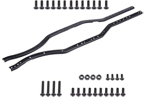 DILWE RC Chassis Rail, Steel Main Chassis Frame Rail 414mm for AXIAL SCX10 90027 SCX10 II 90046 90047 Replacement Set with Screws