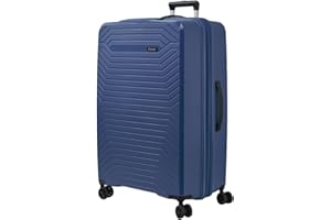SISET Air Nova - Maleta de Viaje Grande Expandible (76x52x30/33cm), Fabricada en Polipropileno, 4 Ruedas Dobles Silenciosas y Cerradura Combinación TSA. (Grande XL), (115L), (4.5kg), (Azul Marino).