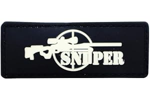 Cobra Tactical Solutions Sniper Noir Ecusson PVC Patch Tactique Moral Militaire Applique Emblème Insignes Fastener à Crochet et Boucle Airsoft Paintball Cosplay