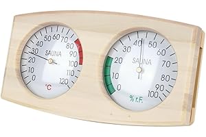 FENGQ Termometro igrometro 2 in 1 per sauna, in legno, termoigrometro, accessori per sauna, igrotermometro, termometro per sauna, di alta qualità, una misurazione accurata della temperatura e