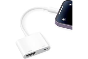 OLKIEQZ Adaptador Lightning a HDMI, [Certificado A-pple MFI] Adaptador de iPhone y iPad a TV Convertidor de Pantalla con Sincronización de Audio y Video HD 1080P Plug and Play para iPhone/iPad/HDTV/Proyector