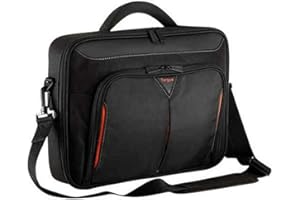 Targus Domyślna kategoria 13-14.1 cala / 33-35,8 cm etui klasyczna z klapką, ochronna torba na laptopa premium z uchwytami specjalnie zaprojektowana, aby pomieścić do 14 cali, czarny/czerwony