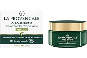 La Provençale Oleo-Jeunesse - Crème Booster d'Hydratation Anti-âge Certifiée Bio - Omégas d'huile d'Olive verte & Acide hyaluronique - Tous types de peaux - Efficacité Prouvée - 50 ml
