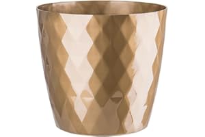 B2C Flowerpot Round Plastic plant pot Crystal Modern Decorative Small Medium Large 7 sizes 9 coolours (Gold, 12 cm)