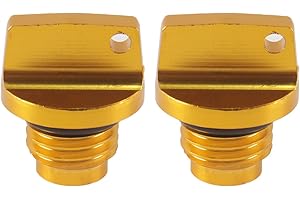 Orivin 2Pcs Motorcycle Engine Oil Filler Cap M20 x 2.5 CNC Aluminium Screw Cover Gold Compatible with Honda Yamaha Replacement Part