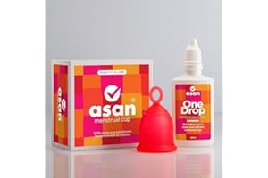 Asan Menstrual Cup (Heavy Flow) + Asan OneDrop Cleanser Combo Pack | Special Ring Design | Premium Medical Grade Silicone | Natural Period Cup Wash (Heavy Flow + One Drop Cleanser)