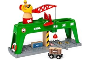BRIO World, Grúa para Contenedores, Edad Recomendada 36 + Meses