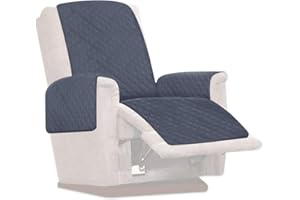 Muross Reversible Recliner Chair Protector, Waterproof Furniture Protector Slip, Nonslip Recliner Cover 1 Seater Chair Sofa Slipcover Armchair Furniture Protector Couch for Pets (Gray)