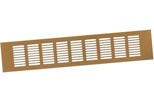 EUROPLAST 80x400mm Air Vent Cover - Aluminium Ventilation Grille - Gold Furniture Grill for Door, Wardrobe, Radiator