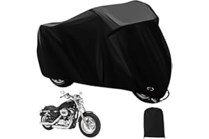 Yunzhou1230 Motorbike Cover Waterproof Outdoor - Oxford Motorcycle Cover for Scooter, Bike & Moped - UV/Dust/Rain Protection with Lock Hole & Storage Bag (96.4x41.3x49.2 inch)