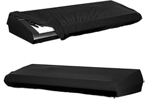 WALLFIRE Cover antipolvere per tastiera elettronica di pianoforte estensibile per tastiera 66-88, nera