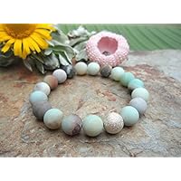 Armband Amazonit Matt & Silber. E-Jahnke-Schmuckdesign