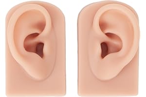 JTLB Modèle d'oreille en silicone souple, 2pcs Modèle d'oreille en silicone souple, Modèle de fausse oreille, Modèle de boucles d'oreilles pour l'étude, la pratique, les outils(Couleur chair moyenne)