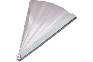 Utoolmart Manganese Steel Feeler Gauge 20 Blades 200mm Measuring Length Dual Marked Reading Combination Tool for Measuring Gap Width Thickness Imperial Metric Sizes 1pcs