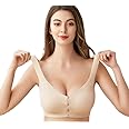 GITGRNTH Seamless Padded Bra for Women with Front Button Closure - Full Coverage - Non Wired - Removable Padded - Matetinity & Nursing Bras
